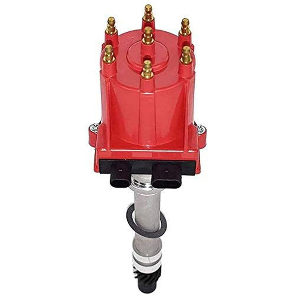 A-Team Performance Ignition Distributor 4.3L V6 TBI EFI - Red Distributor Cap Rotor Kit - Red Cap & Rotor Upgrade - Compatible with GMC & Chevy 262 Engine C/K Trucks 1985-95 - image 1