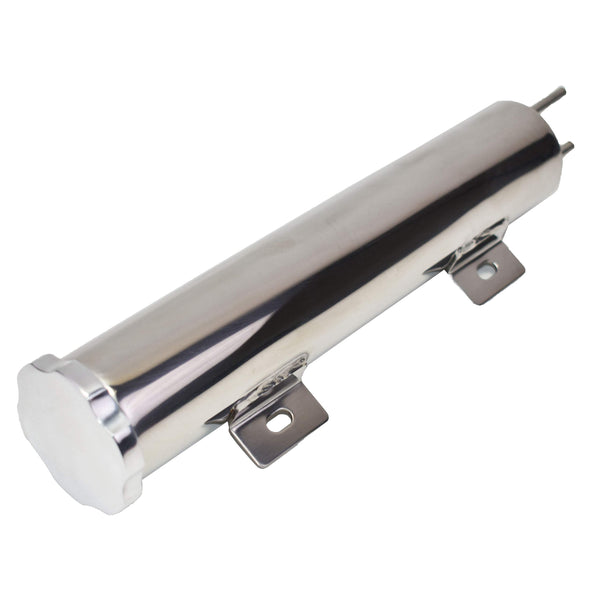 A-Team Performance - Stainless Steel Overflow Tank with Twist Cap Universal Fit - Compatible with GMC Chevy Chevrolet Dodge Ford Mopar 2” X 10” - image 1