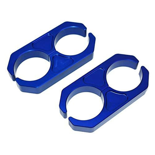 A-Team Performance Universal Heavy-Duty T6 Billet Aluminum Coilover Reservoir Bracket - Blue - Stainless Bolt Shock Reservoir Clamp Mount - Fits Chevrolet, GMC, Dodge, Ford, Toyota, Mitsubishi & Honda - image 1