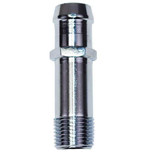 A-Team Performance Water Pump & Intake Fitting - SBC/BBC 1/2" NPT to 3/4" Hose Connector, Chrome Finish, Straight Angle - image 1