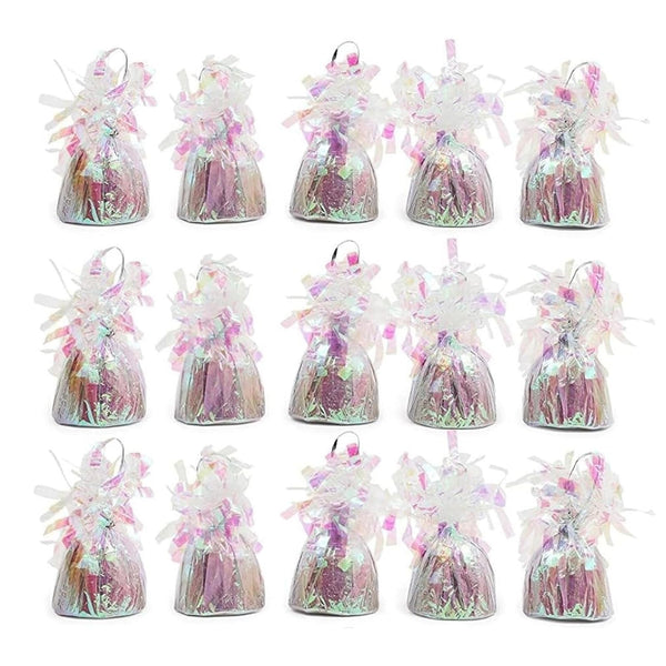 BLUE PANDA Holographic Balloon Weights - 6 oz, 4.5 in, 15 Pack - Iridescent Balloon Table Centerpiece & Anchor Weights for Party Decor - image 1