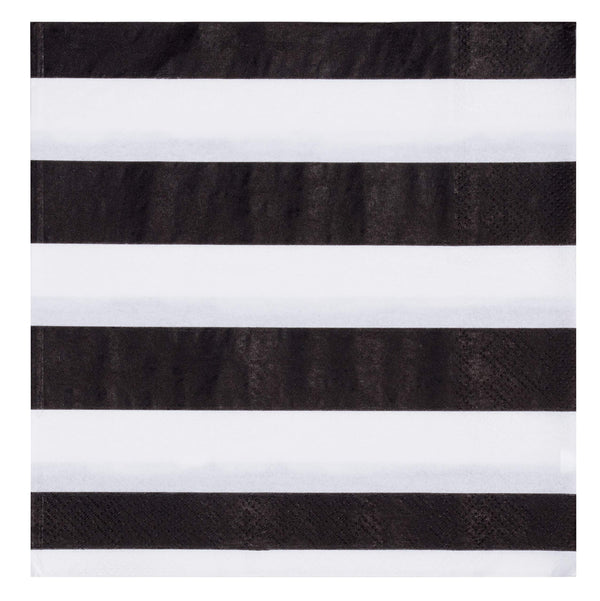 BLUE PANDA Dinner Napkins - Classic Black & White Stripe Pattern - Disposable Cocktail & Wedding Napkins - Versatile Decorative Party 2-Ply Guest Towels - 150 Count, 6.5 x 6.5 in, Black & White - image 1