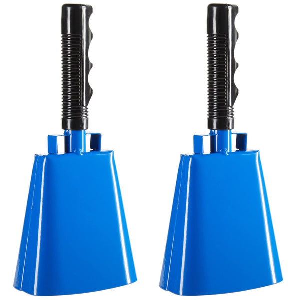 Blue Panda Cowbells for Sporting Events - 9.5-Inch Blue Cowbell with Handle, Pack of 2 - Sports Noise Makers for Football & Soccer - image 1