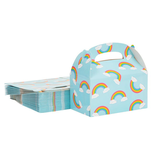 BLUE PANDA 24 Pack Rainbow Gable Party Favor Box Set - Easy Pop-Up Gable Box with Built-In Handle - Party Favor Bags and Gift Bags - Candy and Rainbow Popcorn Holders, 6.2 x 3.6 x 3.4 in - image 1