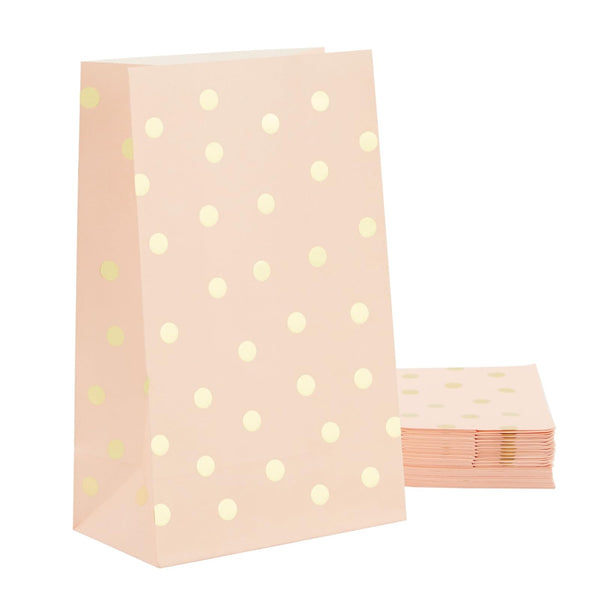 BLUE PANDA Party Favor Candy Bags - 24 Pack, Pink & Gold Foil, 5.5 x 8.6 x 3 In - Princess Favor Bags - Bulk Lollipops Individually Wrapped - image 1