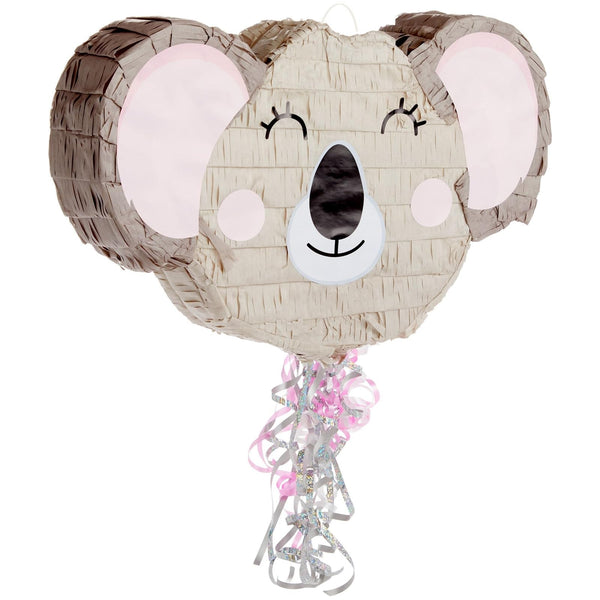 BLUE PANDA Koala Pull String Pinata - Small 16.5 x 10 x 3 In, Gray & Light Pink - Pinata for Koala Birthday Party Decorations & Jungle Animal - image 1