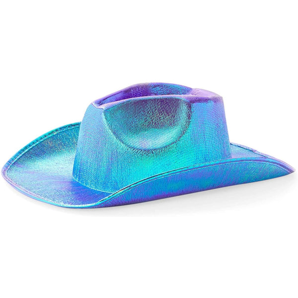 Zodaca Holographic Cowboy Hat - Purple Metallic Western EVA Foam - Shiny Iridescent Party Cowgirl Hat for Women - One Size Fits Most - image 1