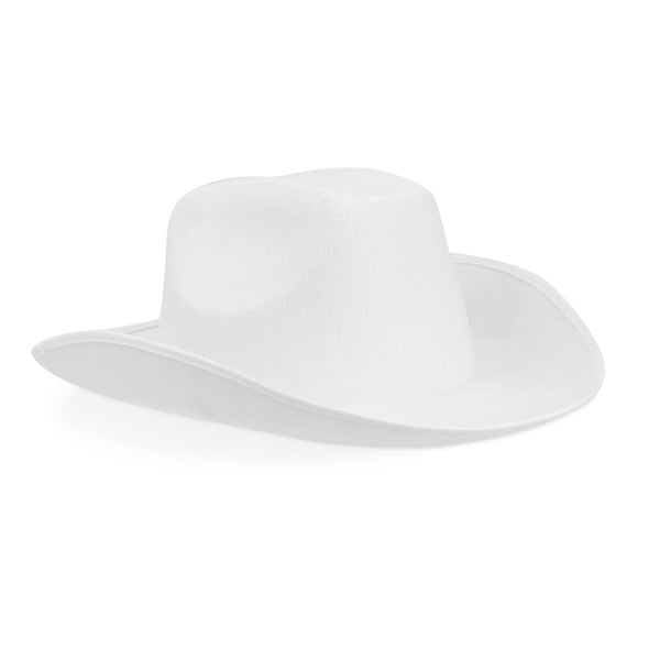 Zodaca White Cowboy Hat for Women & Men - Cowgirl Hat for Party & Festival - Costume Accessory - One Size Fits Most, White, Felt - image 1
