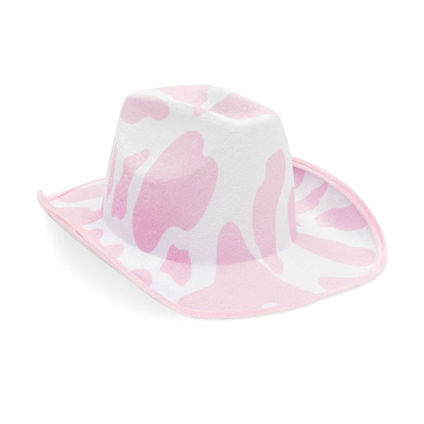 Zodaca Cowboy Hats for Women & Men - One Size Pink Cow Print Cowgirl Hat - Soft EVA Foam & Velvet Lightweight - image 1