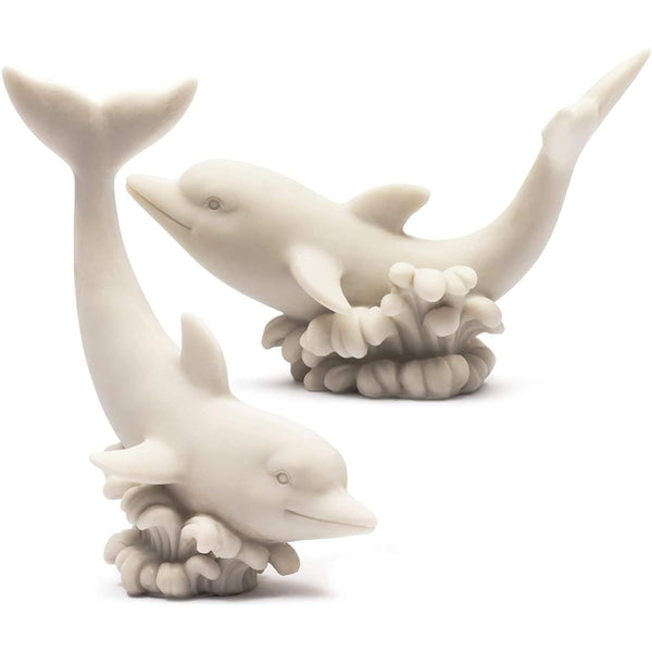 Bright Creations Ceramic Painting Kit for Adults - Dolphin Figurines to Paint - 2-Pack, 3.5 x 2.25 x 5 in Unpainted Polyresin - Acrylic Paintable Ocean Figurines - image 1