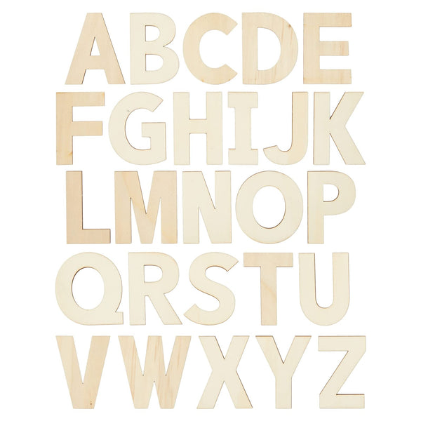 Bright Creations Wooden Block Letters - 36-Piece, 6 in - Unfinished Wood Cutouts for DIY Paint & Craft Projects - 3D Alphabet Letters for Wall Decor - image 1
