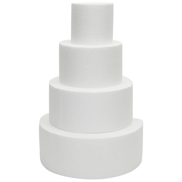 Bright Creations Foam Cake Dummy Set - Reusable Cake Dummy for Repeated Use - Stable 4 Tier Display - Lightweight Foam Shapes - Pack of 4: 4 in, 6 in, 8 in & 10 in - image 1