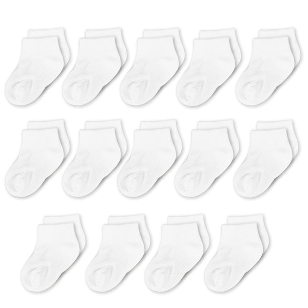 CozyWay Toddler Socks With Grippers - 3T-5T White Low-Cut Cotton 14 Pack - Non-Slip Grip Socks for Toddler Boys & Girls - image 1