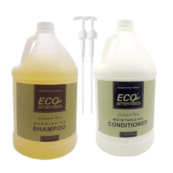 ECO Amenities Dual 1-Gallon Hair Care Set: Nourishing Shampoo and Conditioner Gallons with Pump Dispenser, Refill for Bathroom and Hotel Toiletries - image 1