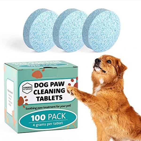 Evergreen Pet Supplies Dog Paw Soak Tablets - Itchy Paws Relief Soak - Tea Tree Oil Anti-Itch Skin Treatment - Convenient Dog Bath Tablets - 100 Count, 4 g Each - image 1