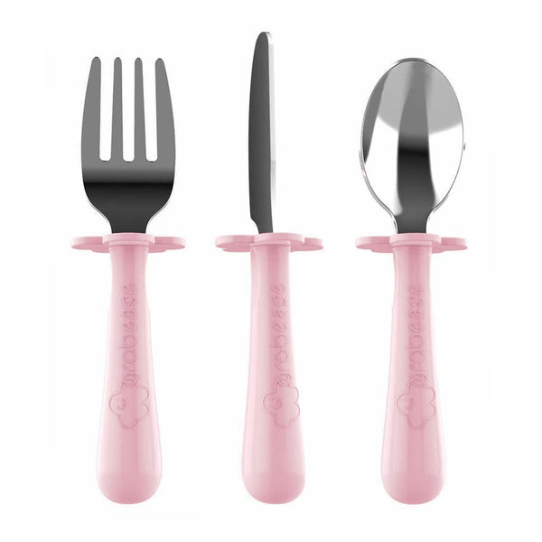 Grabease Toddler Silverware Set Forks Spoons and Knives Set Toddler Utensils Feeding Supplies, BPA and Phthalates-Free, Dishwasher Safe, Blush Pink - image 1