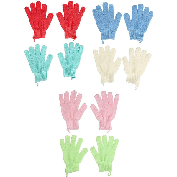Glamlily Shower Gloves - Gentle Spa Exfoliation & Bath Scrub Gloves - Exfoliating Shower Mitts & Body Scrubber for Women - Pack of 6-Pair Spa Set, Multicolored - image 1