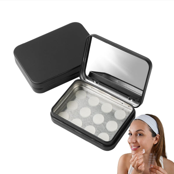 IMPRESA Zit Patches Storage Case - Matte Black Metal - Compact Organizer With Built-In Mirror - Travel-Friendly 2-Pack - image 1