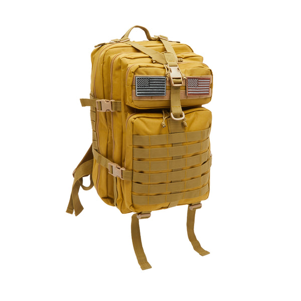 Military Tactical Army Backpack with Padded Shoulder Hiking & Trekking Bag, Coyote Tan, 12 x 20 in - image 1
