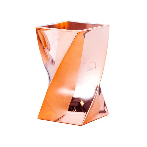 Zodaca Wave Pen Holder, Pencil Cup Office Desk Organizer Makeup Brushes Storage, Rose Gold - image 1