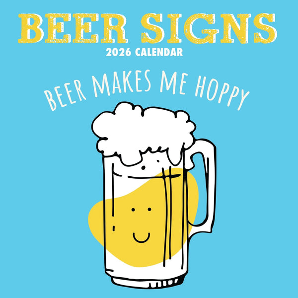 The Gifted Stationery 2026 Square Wall Calendar - Humorous Beer Sign Art & Planner Sticker Kit - 16-Month 2026 Calendar Planner - 12 x 12 in - image 1