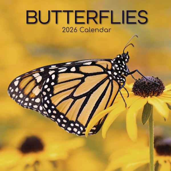 The Gifted Stationery 2026 Square Wall Calendar - Butterfly Artwork & 2026 Planner Sticker Set with 180 Reminders - Easy Hanging Wall Calendar - Sep 2025-Dec 2026, 12 x 12 in - image 1