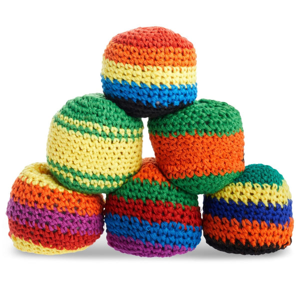 Blue Panda Juggling Balls - 6-Pack, Multicolor Knitted Cotton, 2.5 x 2 x 1.5 in - Juggling Bean Bags & Hackysack Balls for Hand-Eye Coordination - Portable Soft Sacks & Party Favors - image 1