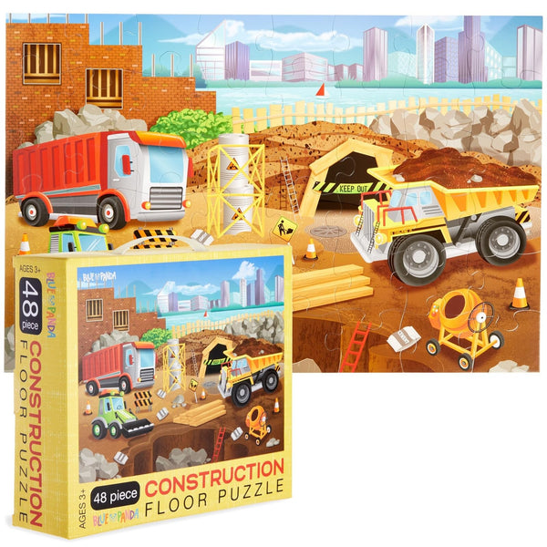 BLUE PANDA Floor Puzzle Construction Set - 48-Piece, 2 ft x 3 ft Floor Challenge - Preschool Learning & Hand Eye Coordination for Toddlers Ages 3-5 - image 1