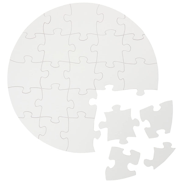 Bright Creations Round Blank Puzzles - 12 Pack, 12.5 in, White - Blank Circle Puzzle & DIY Craft - image 1