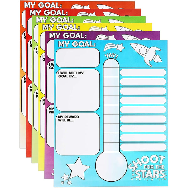 Goal Thermometer Trackers for Classrooms, 6 Pack (17 x 22 in) - image 1