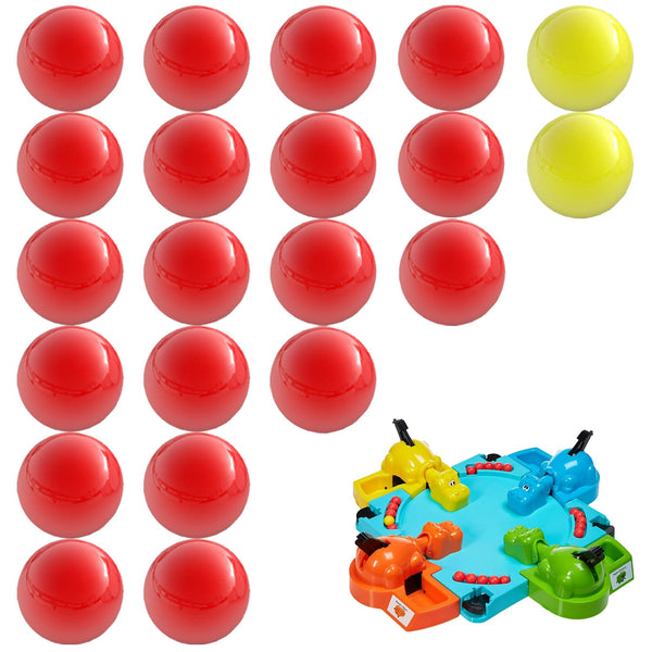 Impresa Replacement Marbles - Compatible with Hungry Hungry Hippos - 21 Pieces, 19 Red & 2 Yellow Balls - Game Marbles - image 1