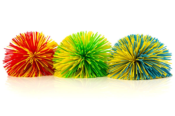 IMPRESA Monkey Stringy Balls - Pack of 3 - 3 in Stress Ball - Hypoallergenic Silicone Latex-Free Spheres - Multicolor Fidget Toy with Strings - image 1