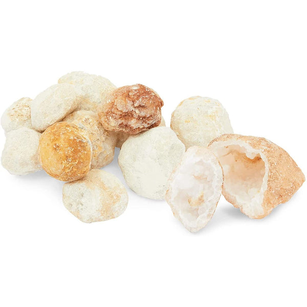 Okuna Outpost Geodes for Kids to Break Open - Quartz, Amethyst & Calcite Crystal Kit - Rock Kit & Mystery Box - 2 lb, 12-Piece Set - image 1
