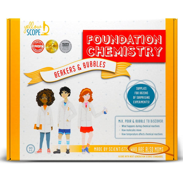 YELLOW SCOPE Chemistry Experiment Kit for Kids Ages 8-12 - Multicolor, Foundation Chemistry Kit - STEM Learning & 19+ Science Experiments with Beakers & Goggles - image 1