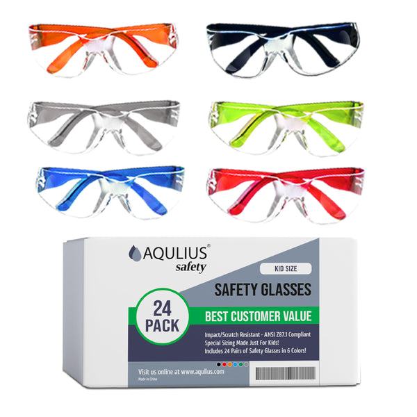 Aqulius Kids Safety Glasses - Eye Protection Glasses - Safety Goggles for Kids - Classroom Goggles Set - 24-Pack, Child Size - image 1