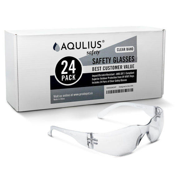 Aqulius Safety Glasses - Anti-Fog Eye Protection for Shooting - Scratch-Resistant Protective Eyewear for Construction - Bulk Safety Glasses with Side Shields - Clear Frame, Pack of 24, Unisex - image 1