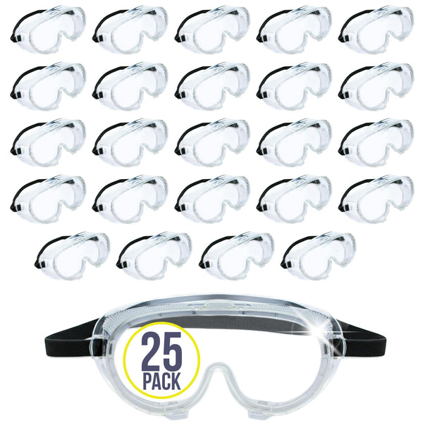 Aqulius Safety Goggles - Anti-Fog Direct-Vented Goggles - Splash-Resistant Chemical & Dust Eye Protection - Comfort-Fit Protective Eyewear - Pack of 25 - image 1