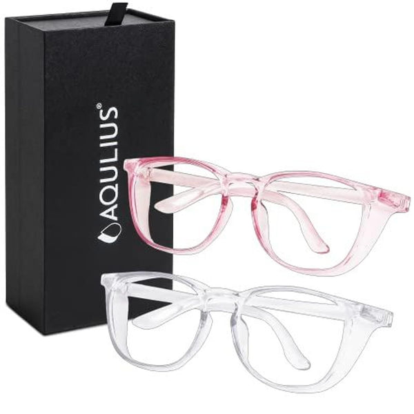 Aqulius Safety Glasses for Women & Men - Scratch-Resistant Protective Eyewear - Anti-Fog Shooting Glasses - Side-Shield Safety Goggles - Pink/Clear, Pack of 2 - image 1