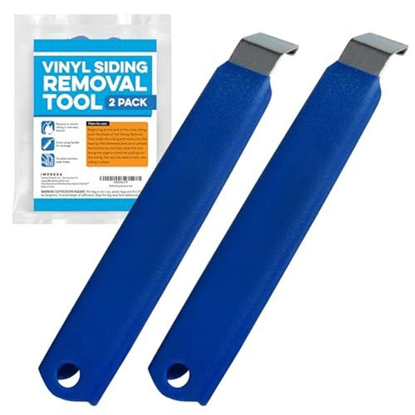 IMPRESA Vinyl Siding Removal Tool Kit - Pack of 2, Blue - One-Piece Steel Zip Tool for Siding Removal - 7-Inch Extra-Leverage & Comfort-Grip Handles - image 1