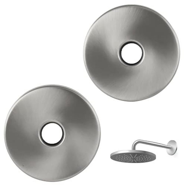 IMPRESA Shower Arm Flange - 3.5-Inch Brushed Stainless Steel, 2-Pack, Modern - Conceals Overcuts & Gaps, Easy DIY Install & Fits Standard 1/2-Inch Shower Arms - image 1