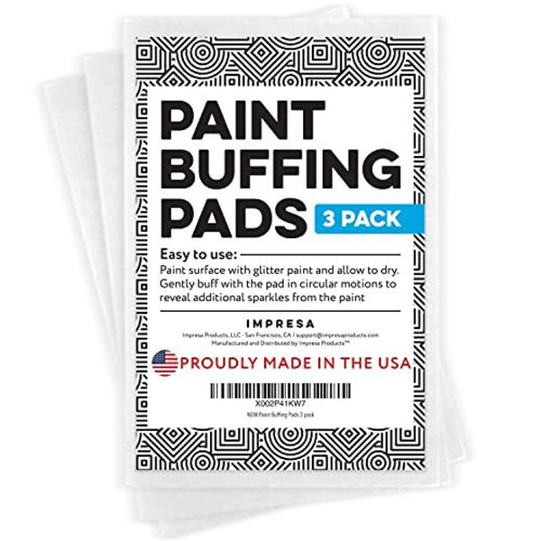 IMPRESA Paint Buffing Pads Compatible with All Paints - Assorted 3-Pack, Oversized 4 x 6 in - Wall Shine with Buffers for Glitter Paint - Versatile Wall Smoothing with Glitter Buffing Pad - image 1