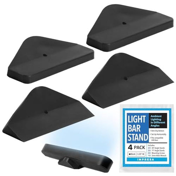 IMPRESA 4 Pack Ambient Lighting – Angled No-Slip Feet & Mood Stand for Philips Hue Light Bar (Play Compatible) - image 1