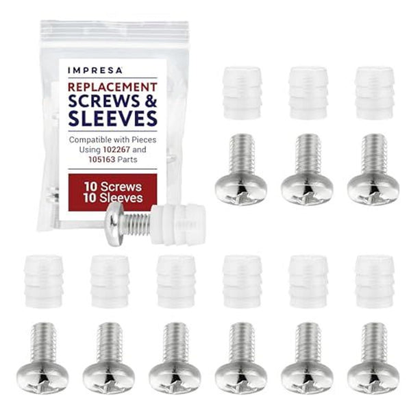 Impresa Bed Frame Replacement Screws & Sleeves - Compatible with IKEA #102267 & #105163 for Bedframe Repair - Complete Bed Frame Hardware Kit - Fits Daybed & Queen Headboard - 10 Screws & 10 Sleeves - image 1