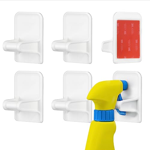 IMPRESA [6 Pack Wall Mount Spray Bottle Holder to Create Storage Space - Easy to Install Strong Hold Spray Bottle Hanger - Wall Mount to a Variety of Surfaces - image 1