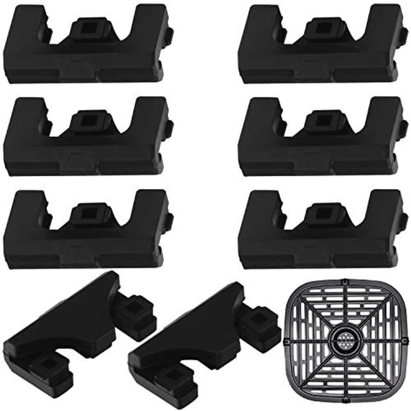 IMPRESA Air Fryer Silicone Rubber Bumpers - Heat-Resistant Protective & Rubber Feet for Air Fryer Tray - Black, Pack of 8 - image 1