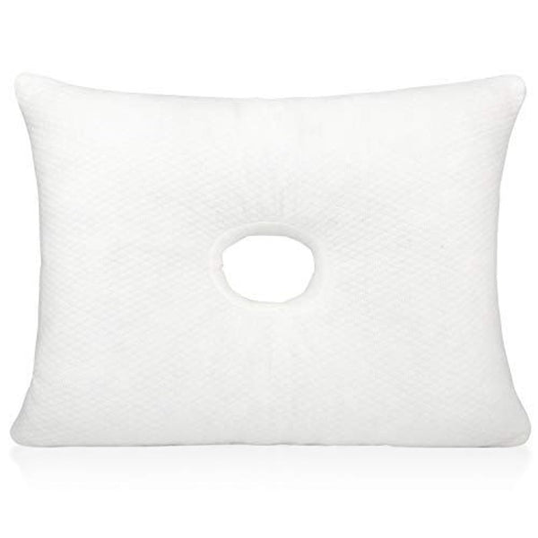 Impresa Firm Memory Foam Pillow with Ear Hole - 14 x 19 in, White Side Sleeper Pillow Support & Ear Pressure Relief - Includes 2 Washable Cases - image 1