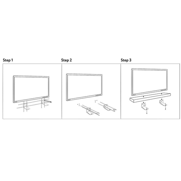 Impresa Sound Bar Mounts Kit - Compatible with Bose SoundTouch 300 Soundbar - Sound Bar Brackets & Speaker Wall Mount Bracket Under TV - Black Galvanized Steel - image 1