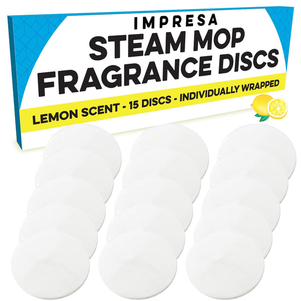 IMPRESA Steam Mop Scent Discs - Fresh Lemon Aroma & Steam Mop Scents - Foil-Sealed Fragrance Discs - Compatible with Bissell PowerFresh & Symphony - 15 Count, Lemon - image 1