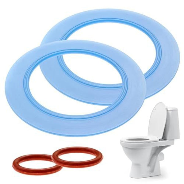 IMPRESA Toilet Canister Flush Valve Seal & Ring Kit Compatible with American Standard Champion 4/Eljer 4 - 2-Pack Blue - Leak-Resistant Rubber Toilet Gaskets - Replacement Canister Flush Valve Seal - image 1