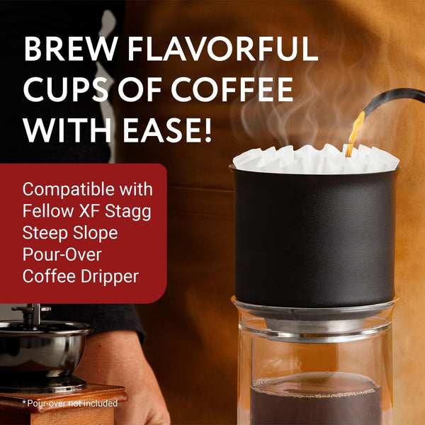 IMPRESA 100-Pack Pour-Over Coffee Filters - One Size, White - Flat-Bottom Design for Pour Over Coffee Dripper - Smooth Flow for Gooseneck - XF Filters Compatible With Fellow Stagg XF - image 1